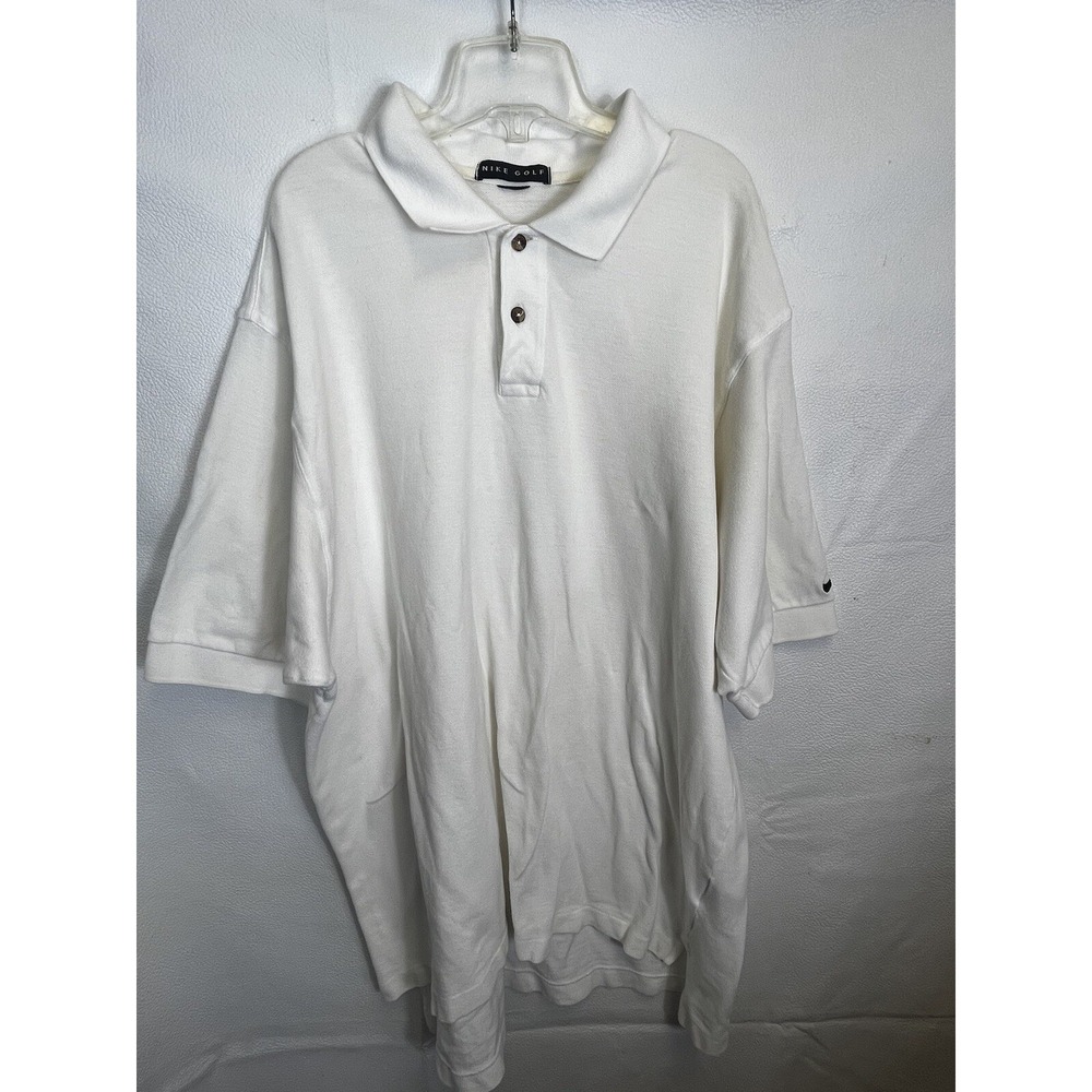 Nike Golf Men's White Polo Shirt Dri-Fit Short Sleeve Size XL Extra Large Knit